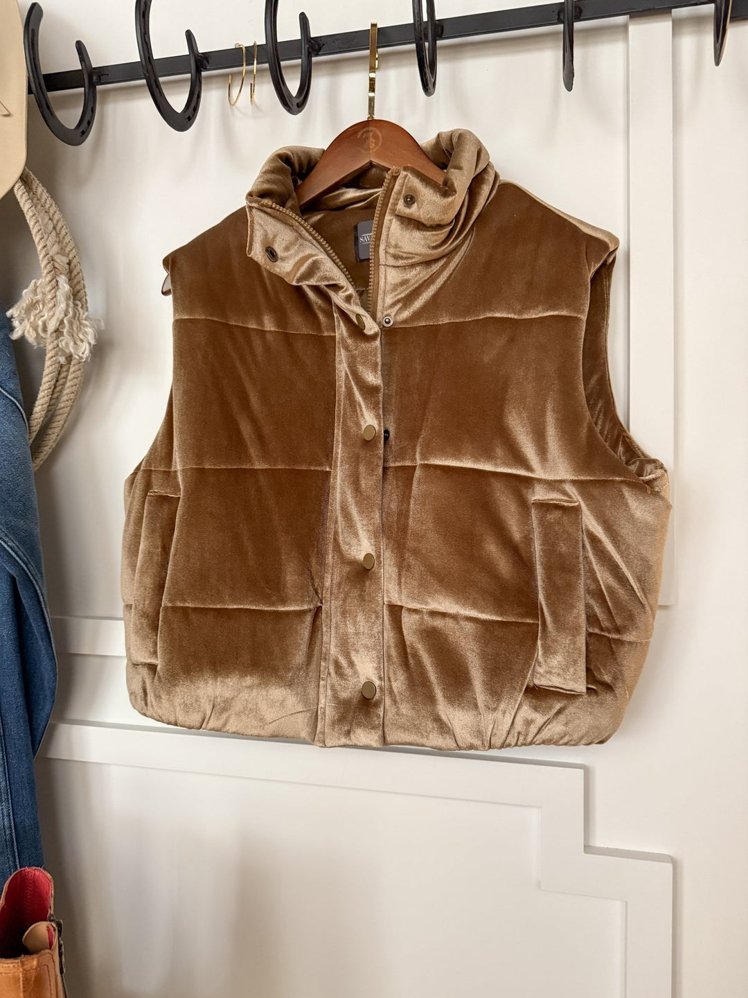 Amorita Velvet Puffer Vest