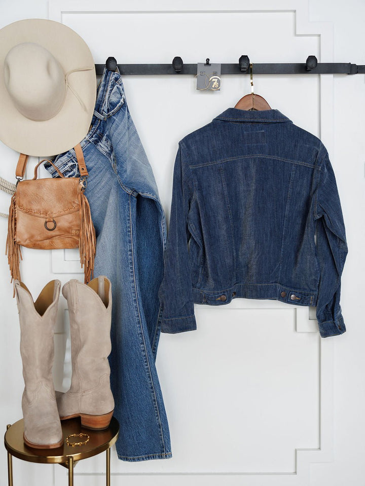 Bainville Denim Chenille Button Up Jacket