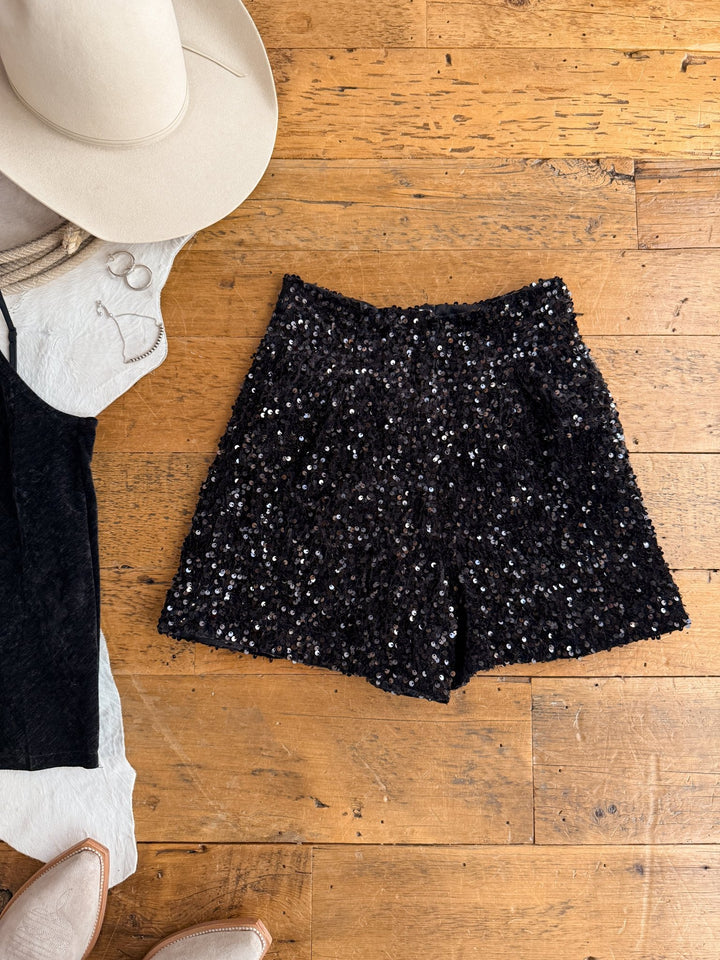 Corsica Velvet Sequin Shorts