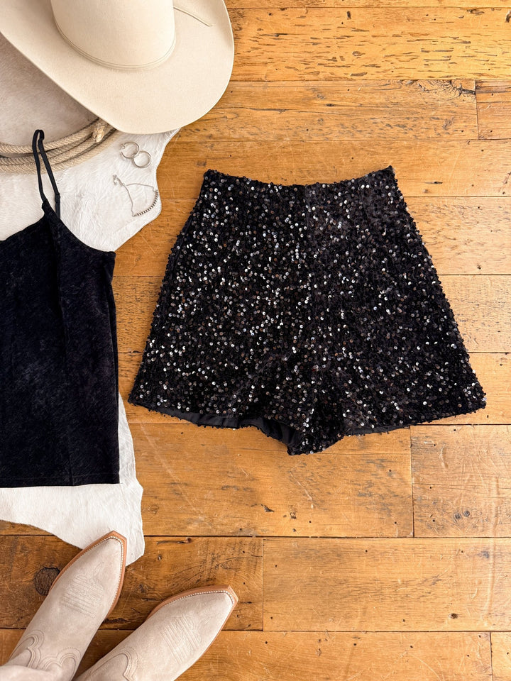 Corsica Velvet Sequin Shorts