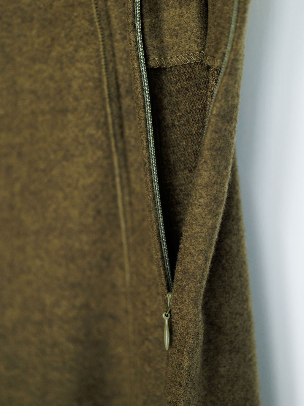Crescent City Olive Fleece Skirt