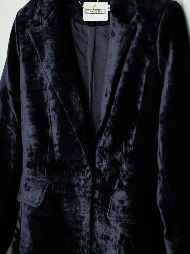 Dubach Navy Velvet Blazer