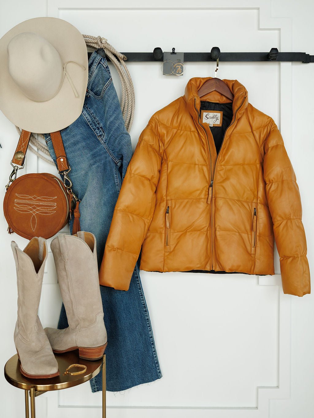 Etowah Leather Puffer Jacket