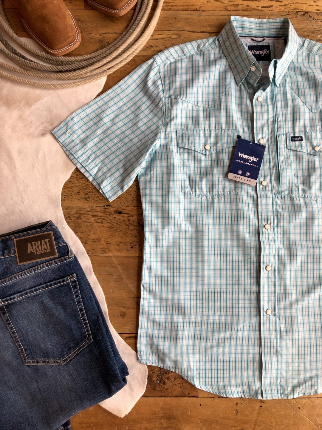 Falkner Wrangler Men's Plaid Pearl Snap