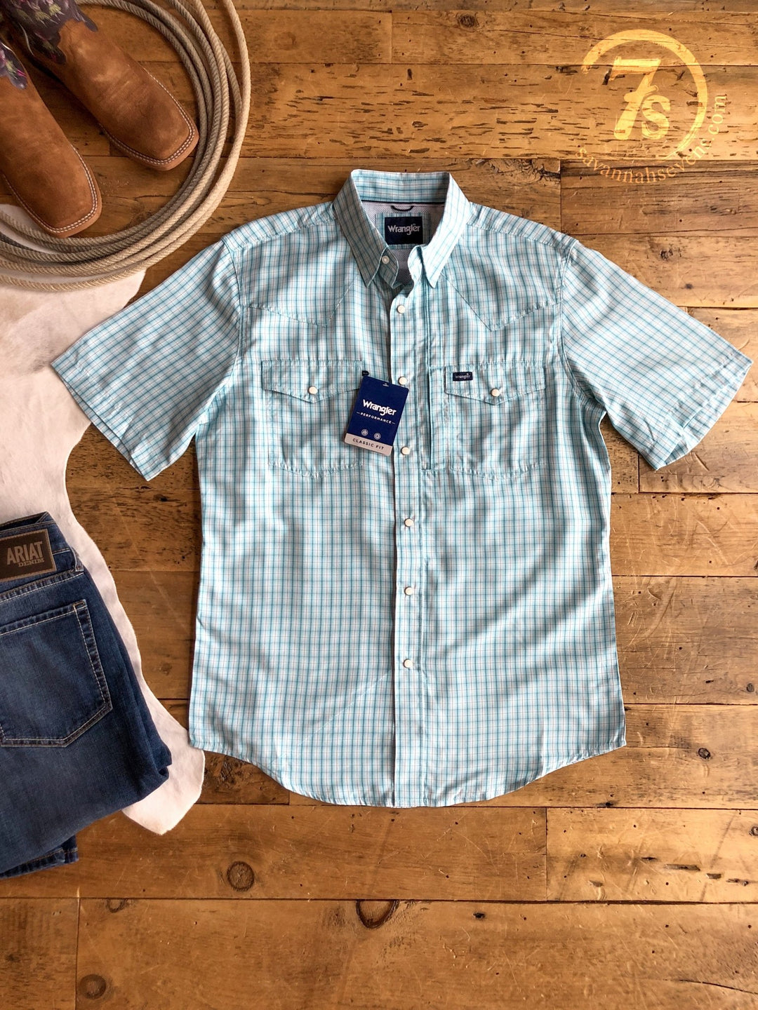 Falkner Wrangler Men's Plaid Pearl Snap
