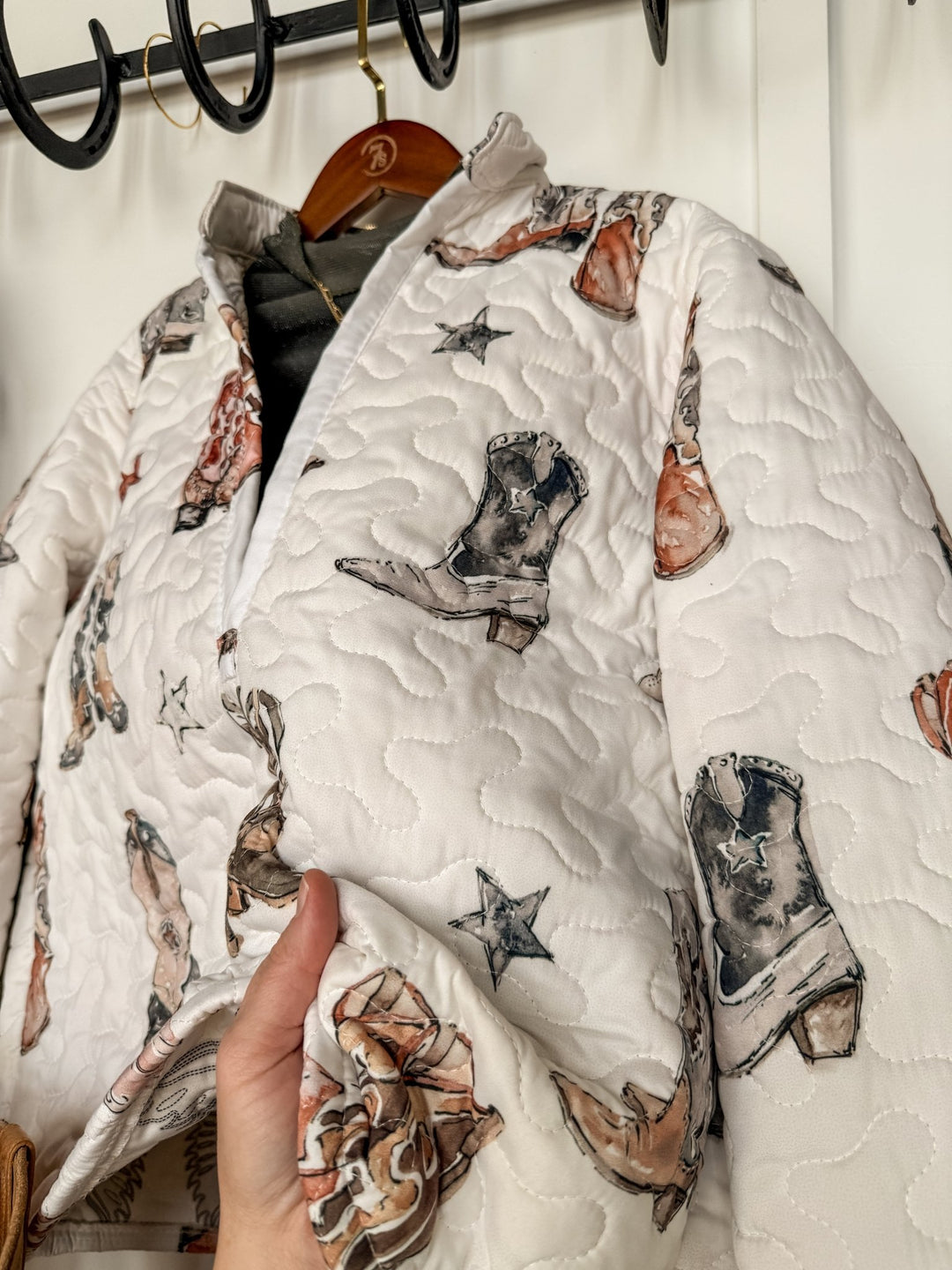 Fort Worth White Boot Quilted Jacket