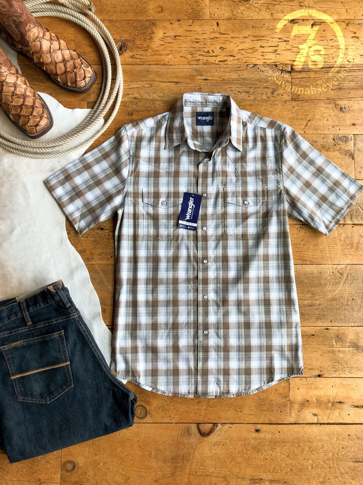 Glenville Wrangler Men's Plaid Pearl Snap