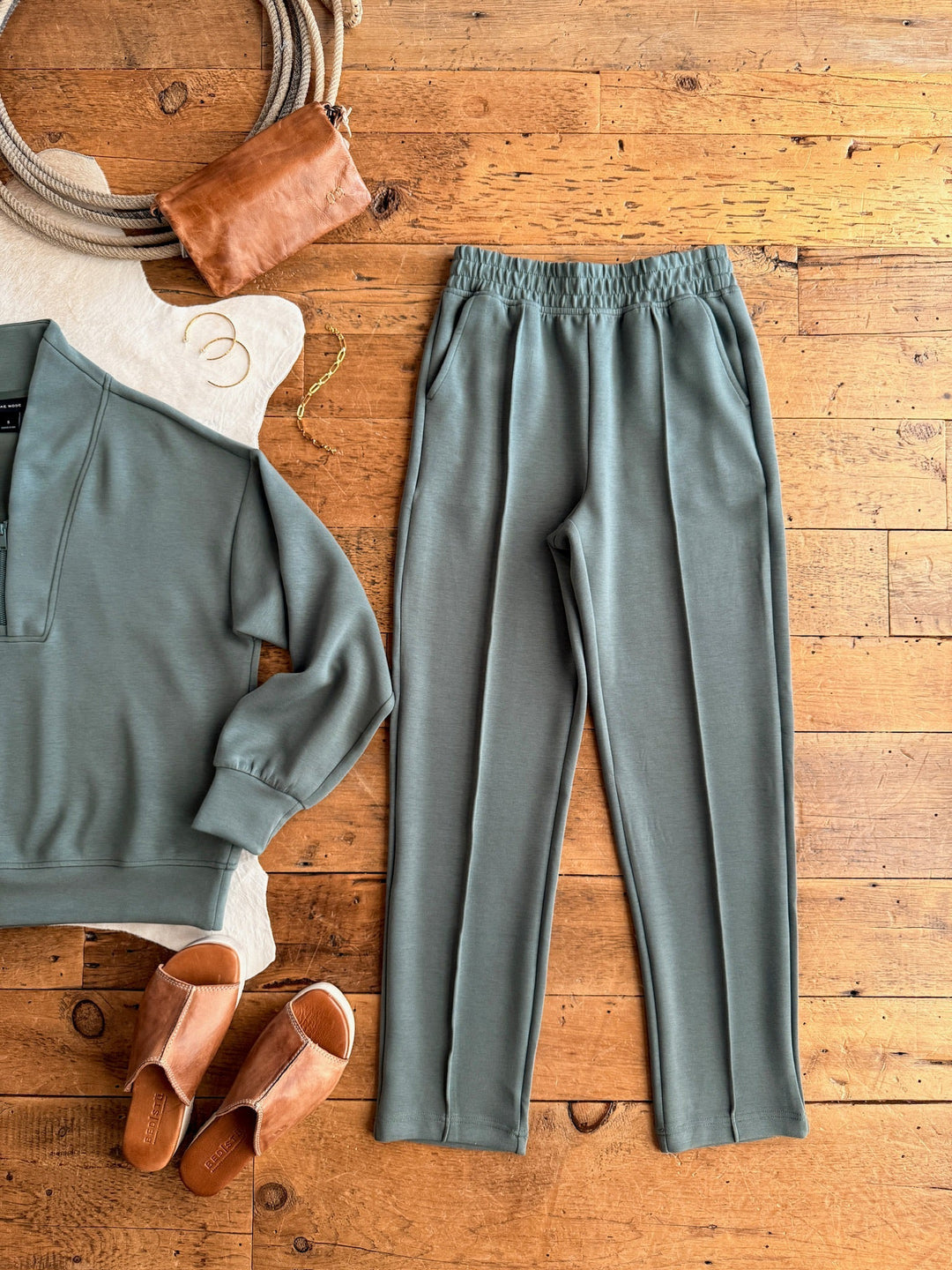 Holland High Waisted Pin Tuck Lounge Pants