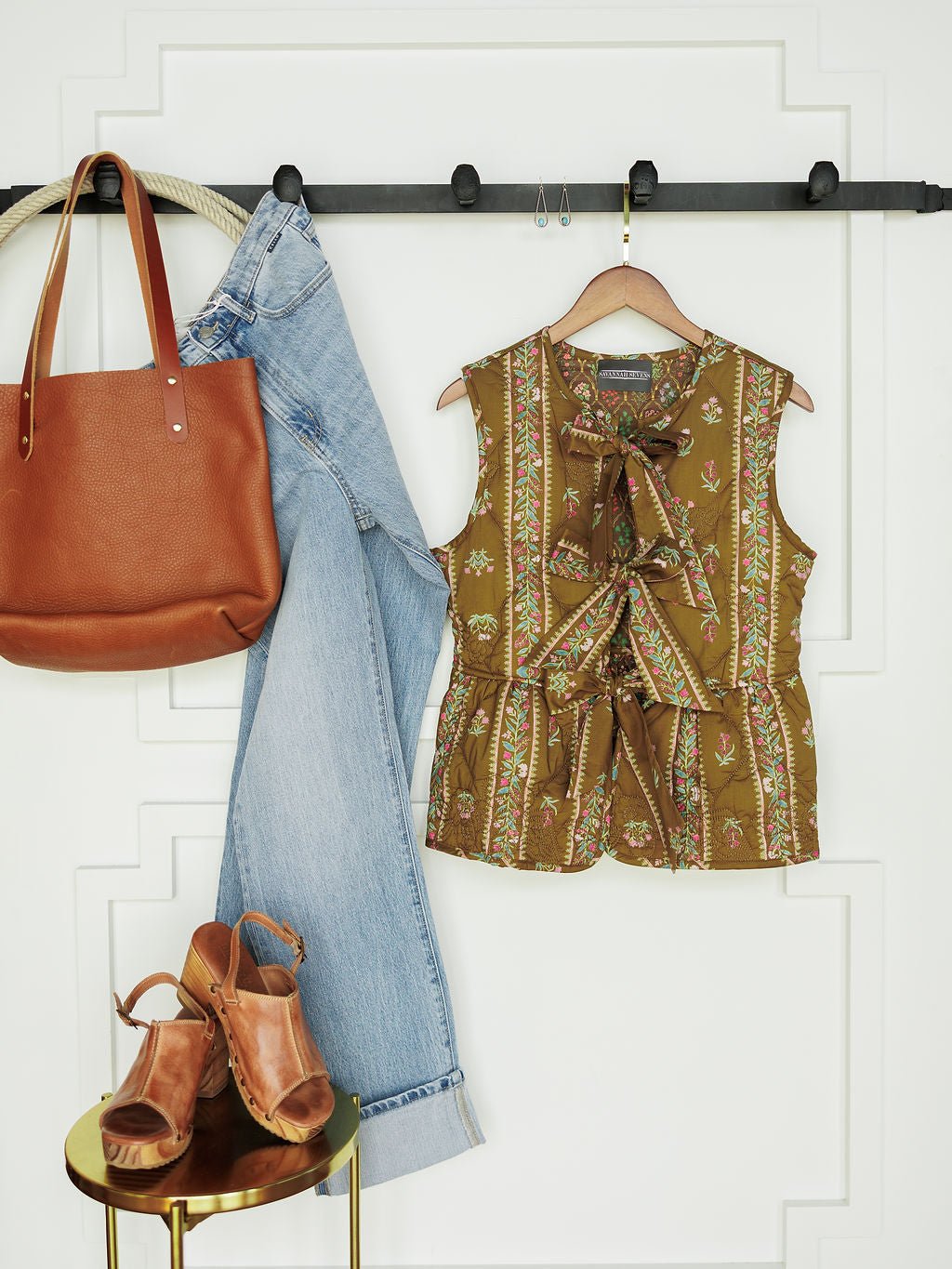 Kasota Floral Tie Front Vest