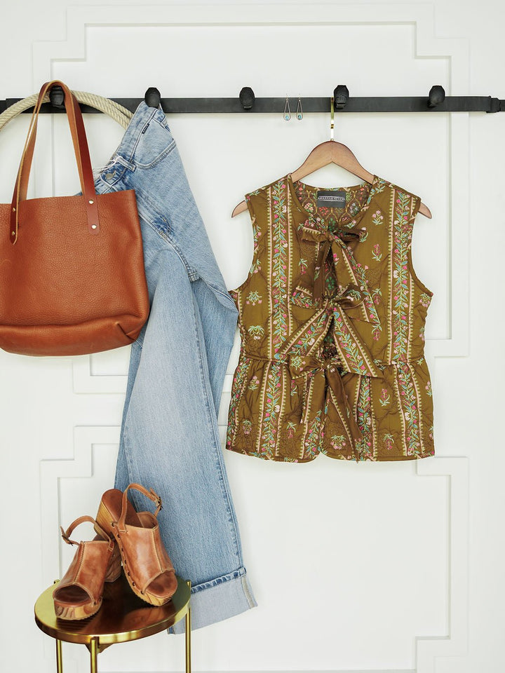 Kasota Floral Tie Front Vest
