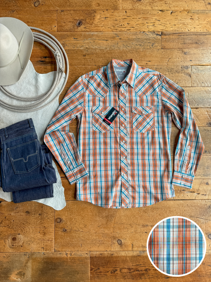 Keller Wrangler Men's Plaid Pearl Snap