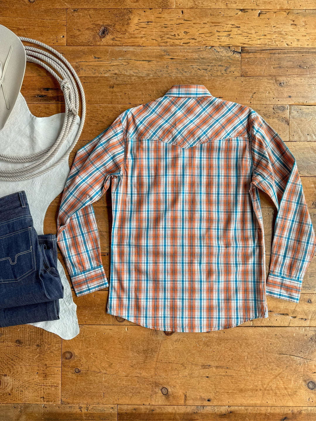 Keller Wrangler Men's Plaid Pearl Snap