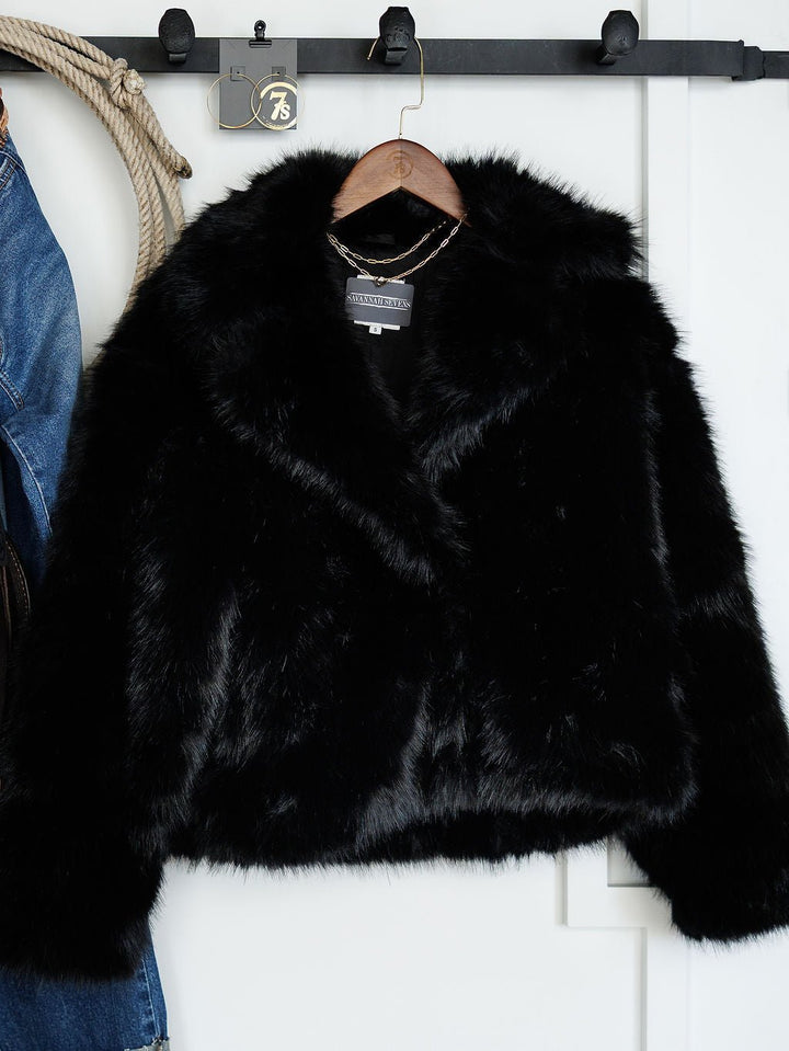 Lahoma Black Fur Jacket