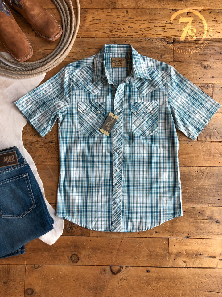 Newton Wrangler Men's Plaid Pearl Snap