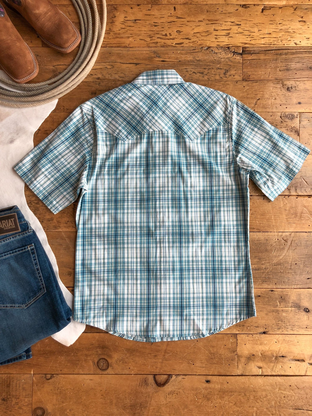 Newton Wrangler Men's Plaid Pearl Snap