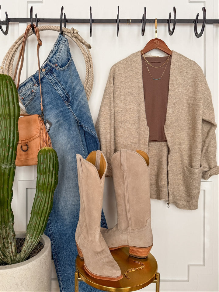 Oak Point Oatmeal Zip Up Cardigan