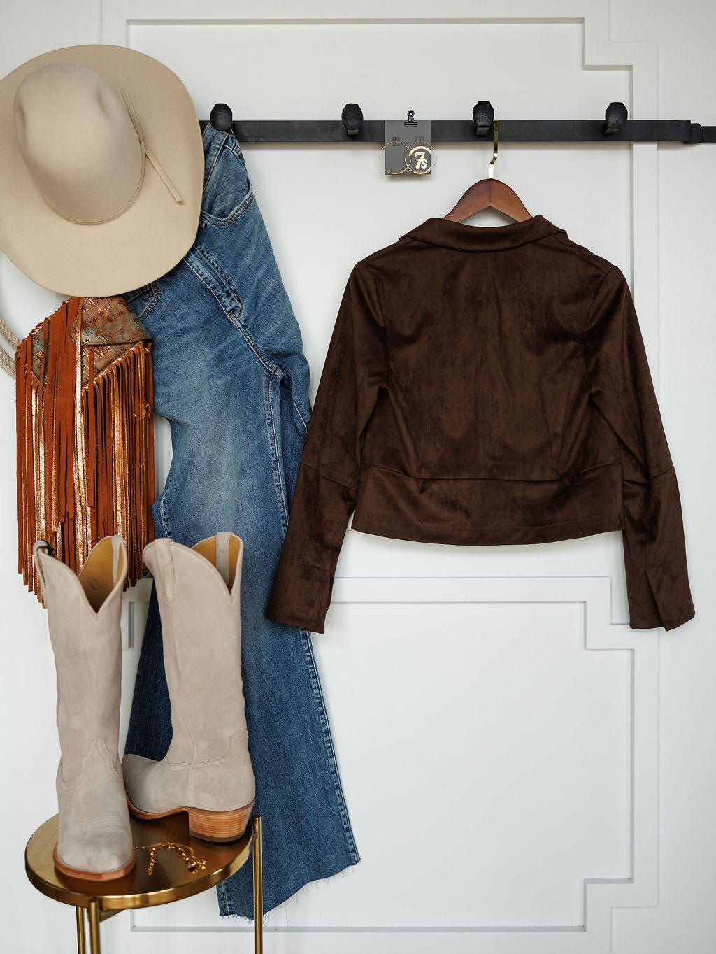 Okmulgee Brown Faux Suede Jacket