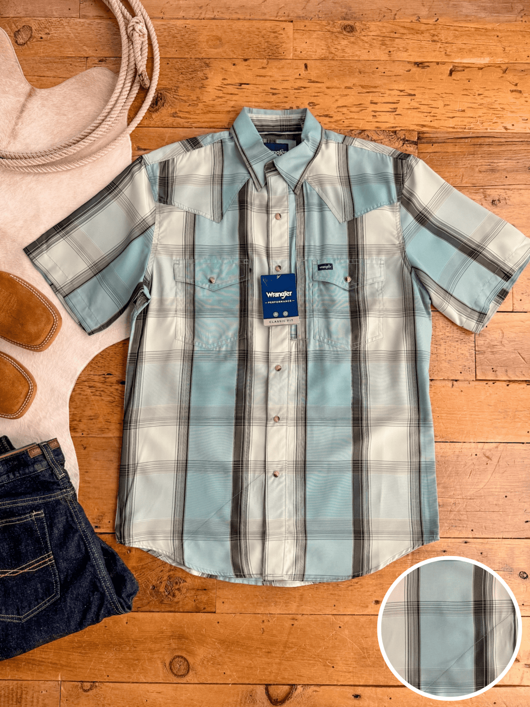 Richardson Wrangler Men's Plaid Polo
