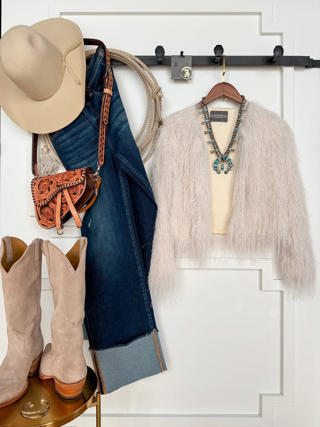Salida White Faux Fur Jacket