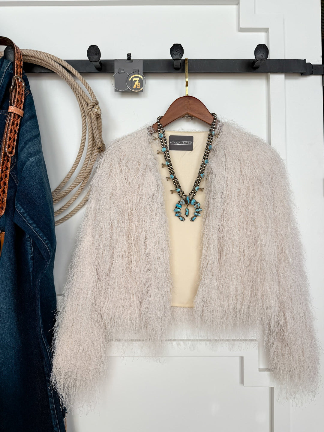 Salida White Faux Fur Jacket