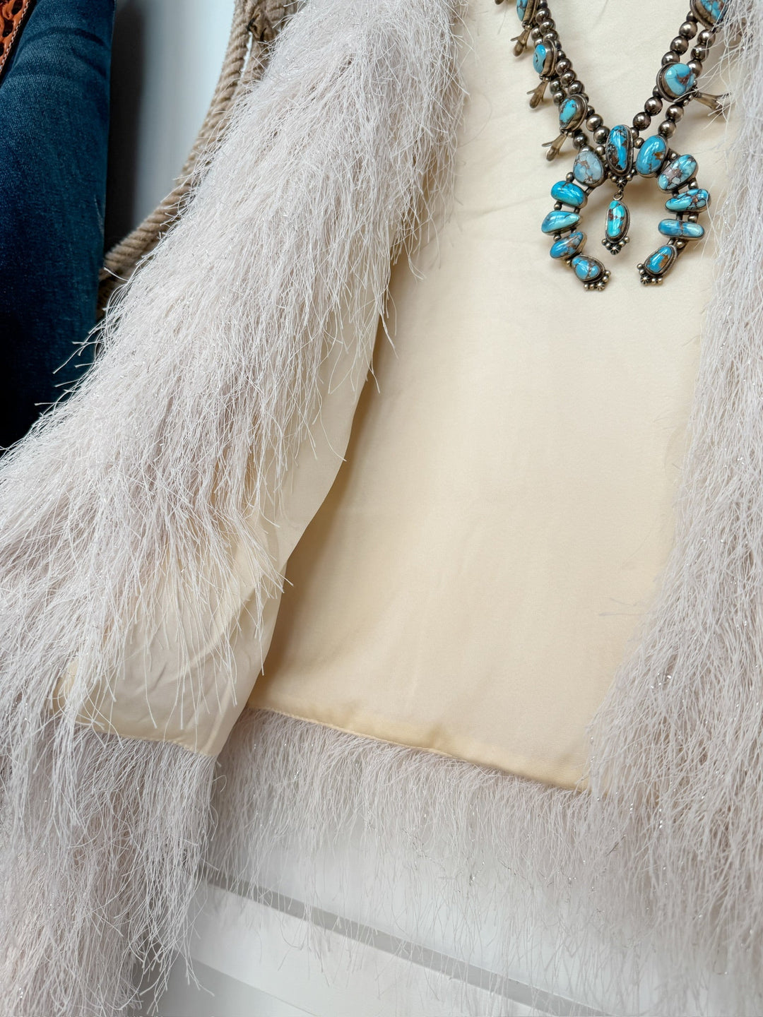 Salida White Faux Fur Jacket