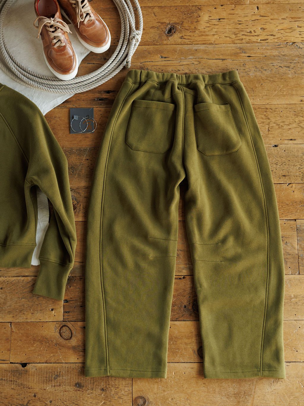 Talbot Olive High Waisted Barrel Pants