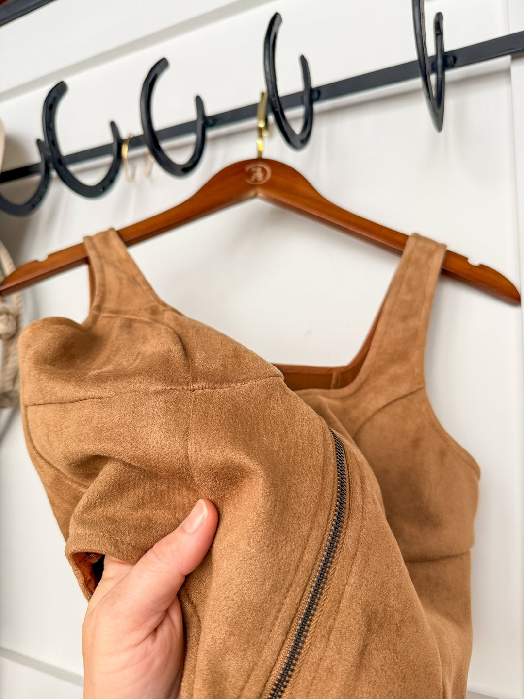 Texhoma Faux Suede Cropped Top