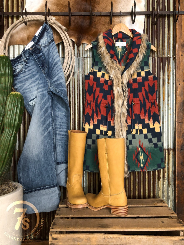 Tusculum Southwest Fleece Longline Vest