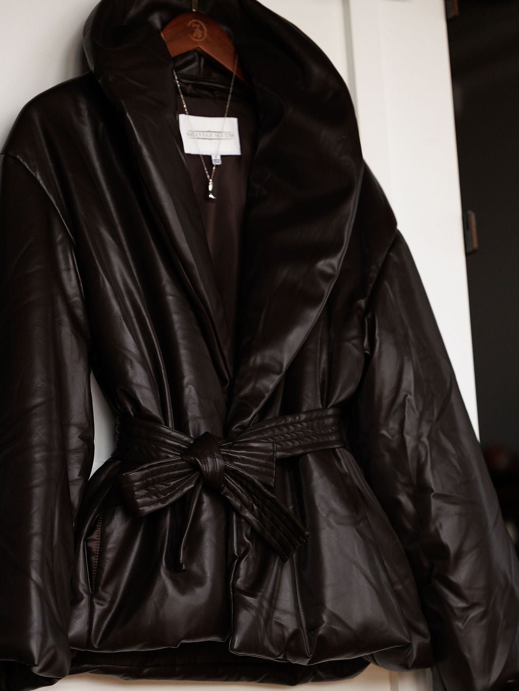 Waynoka Leather Puffer Jacket