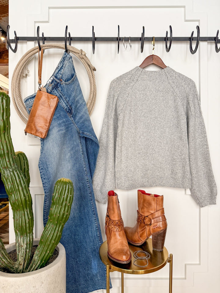 Tindall Grey Pearl Knit Top