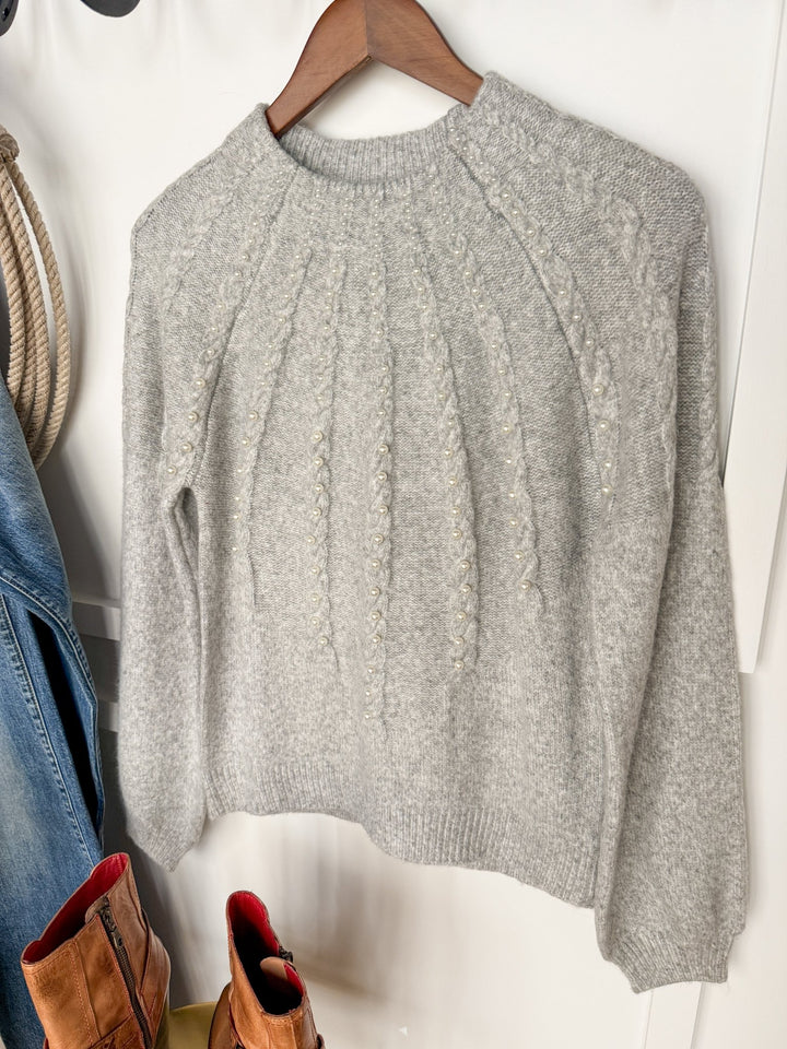 Tindall Grey Pearl Knit Top