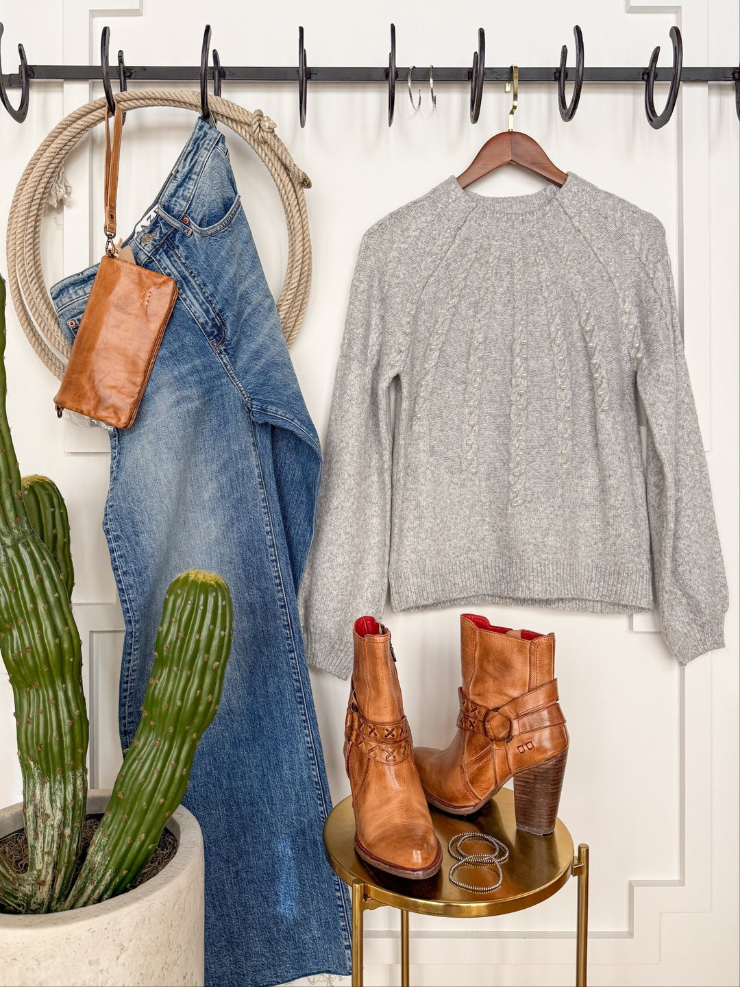 Tindall Grey Pearl Knit Top