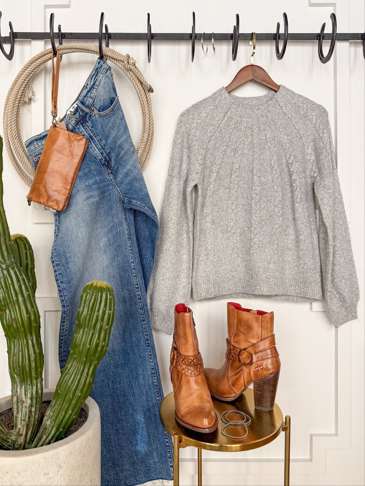 Tindall Grey Pearl Knit Top