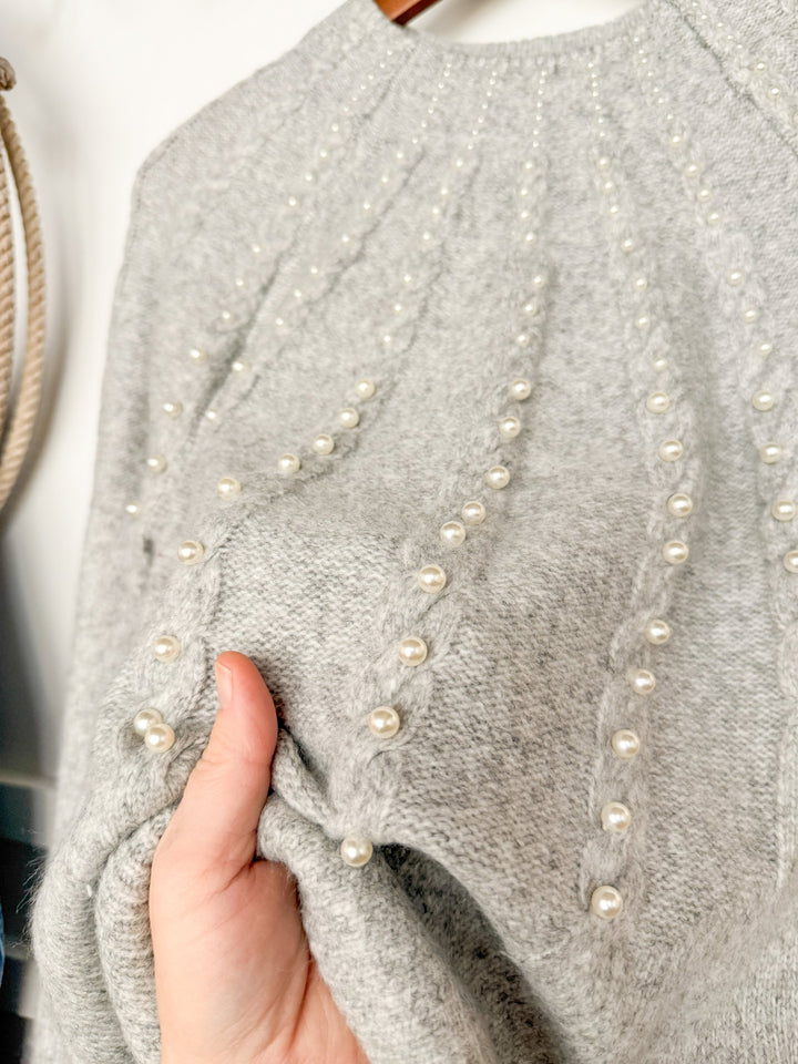 Tindall Grey Pearl Knit Top