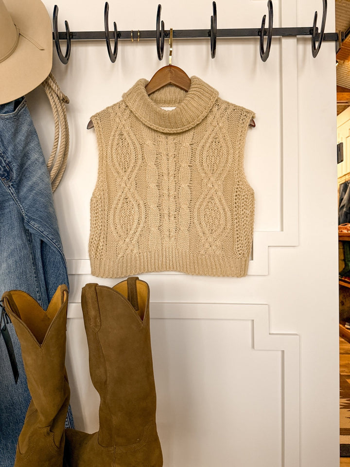 Tiverton Natural Cowl Neck Sweater Vest