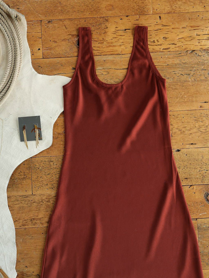 Tolono Brick Satin Dress