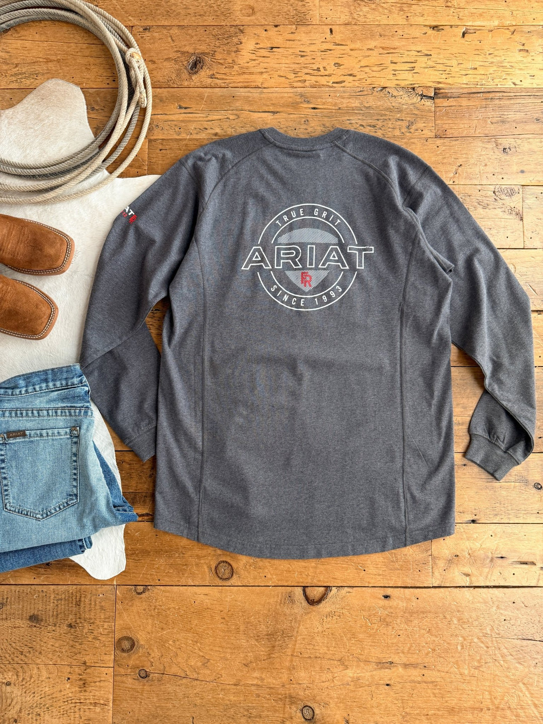 True Grit Ariat Men's Charcoal Top