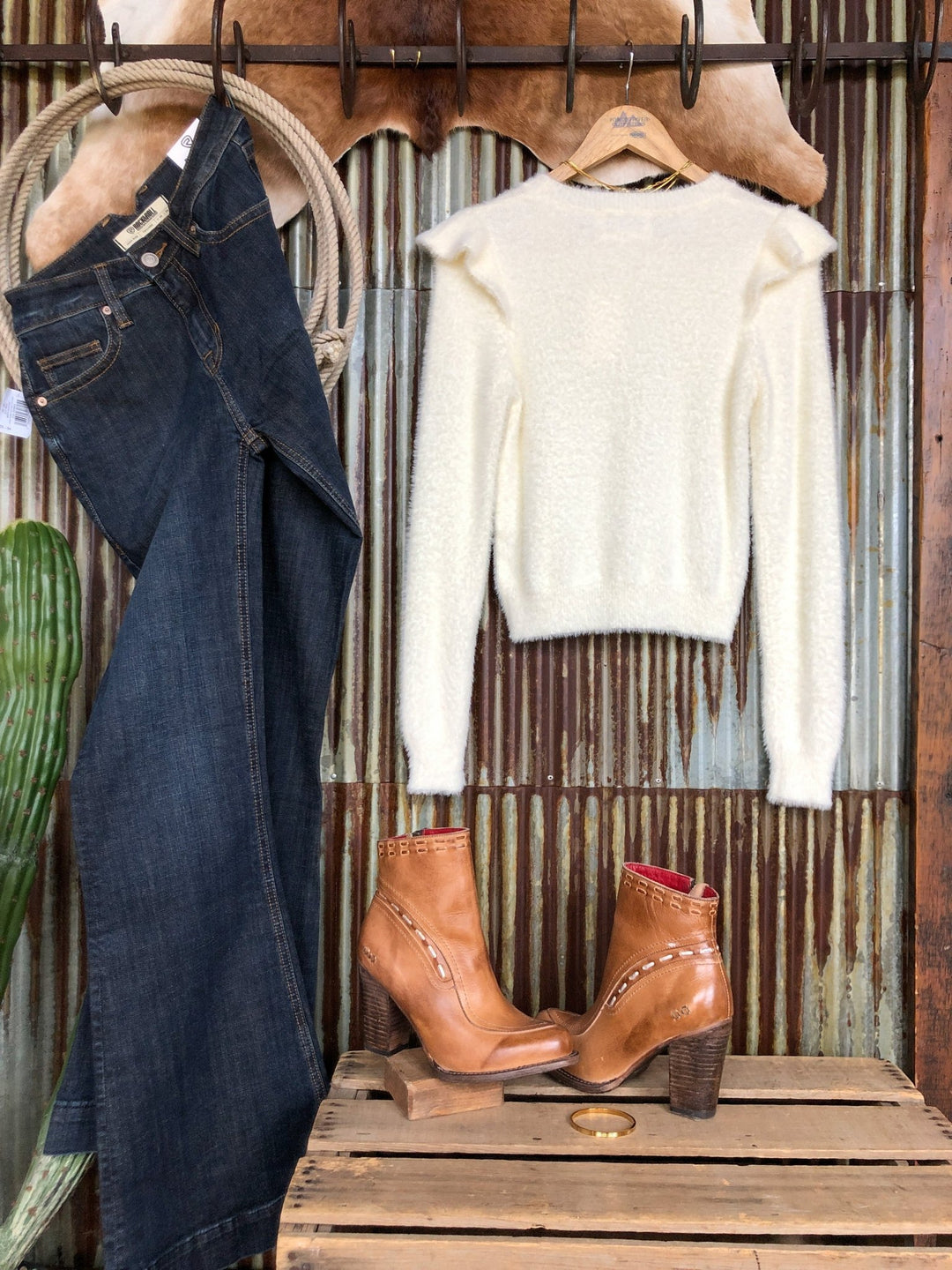 Tulare Ivory Eyelash Sweater