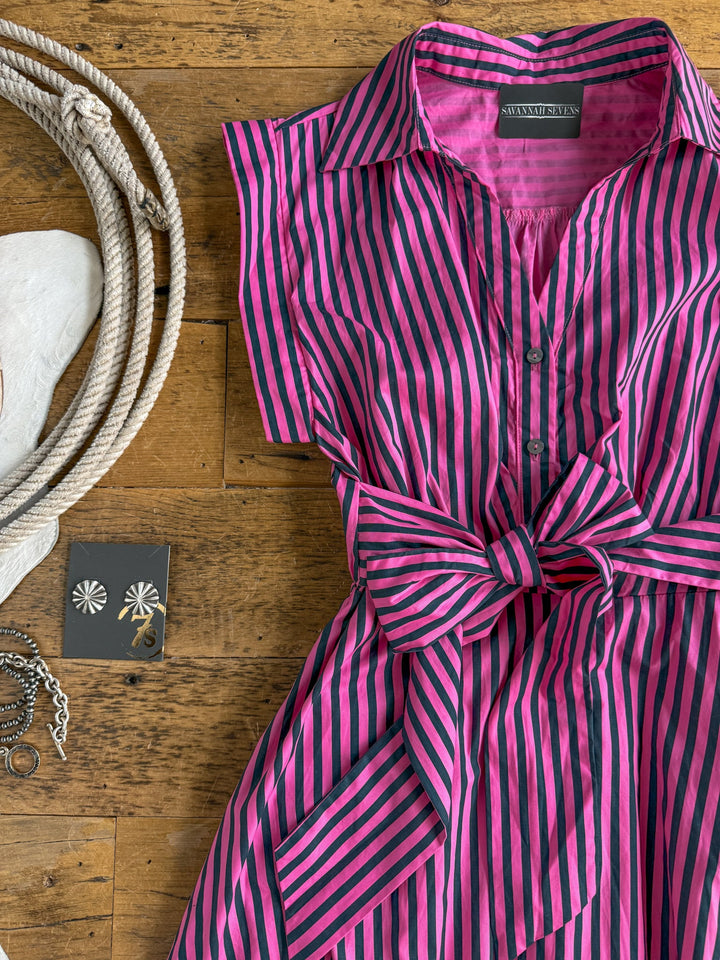 Tuscola Pink Striped Dress