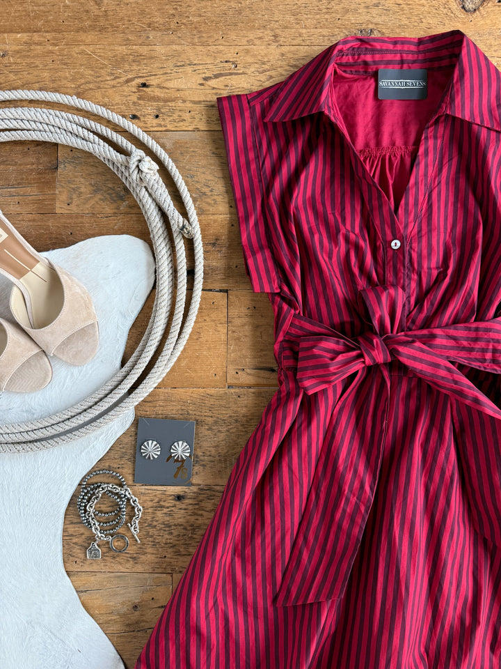Tuscola Red Striped Dress