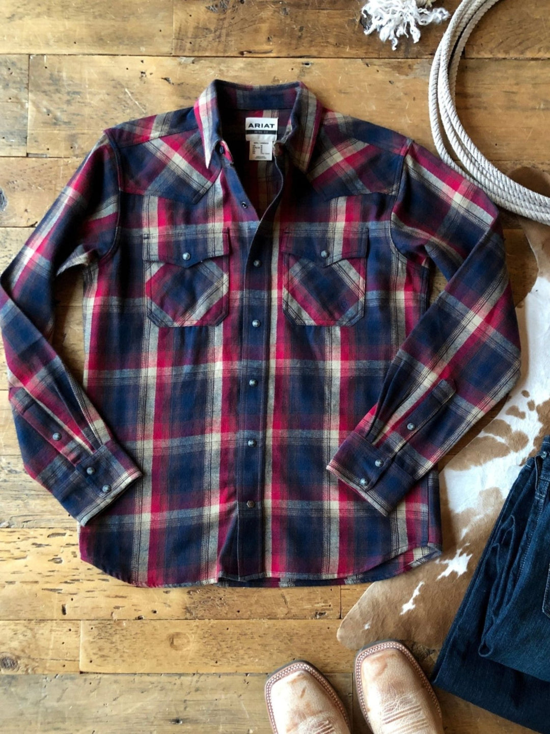 Tyro Ariat Men's Plaid Pearl Snap {XXL}