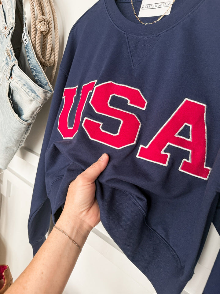 USA Cropped Crewneck
