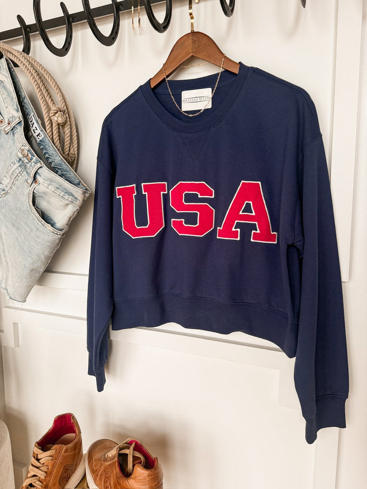 USA Cropped Crewneck