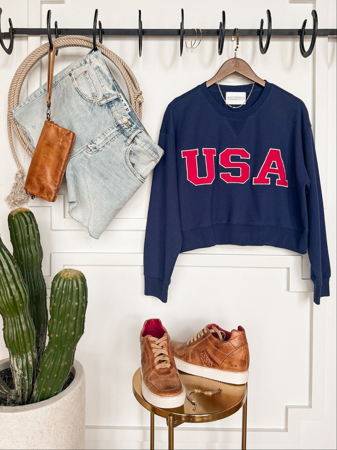 USA Cropped Crewneck