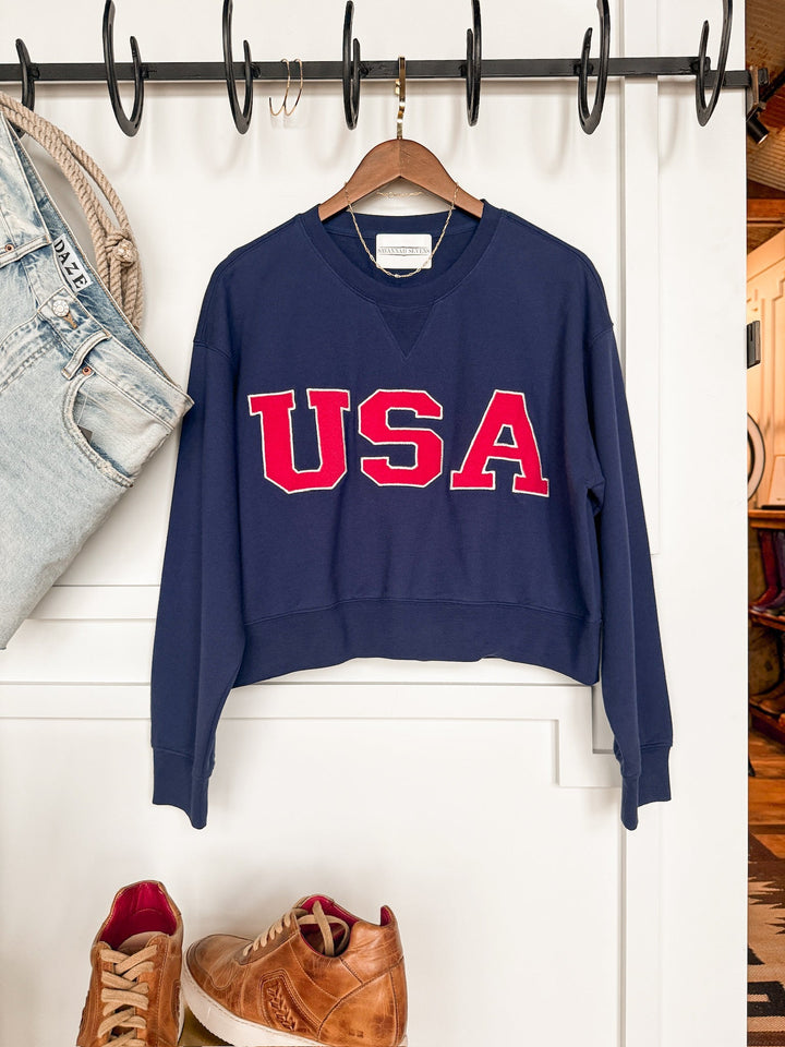 USA Cropped Crewneck