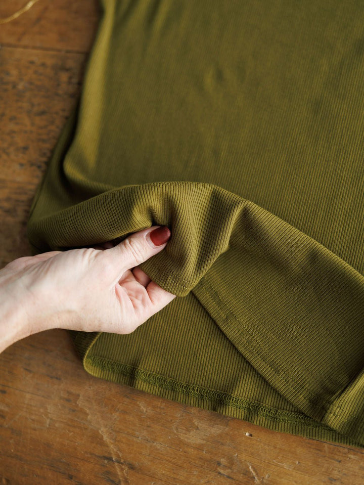 Utica Olive Ribbed Basic Tank