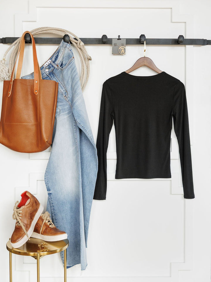 Verona Black Soft Stretch Top