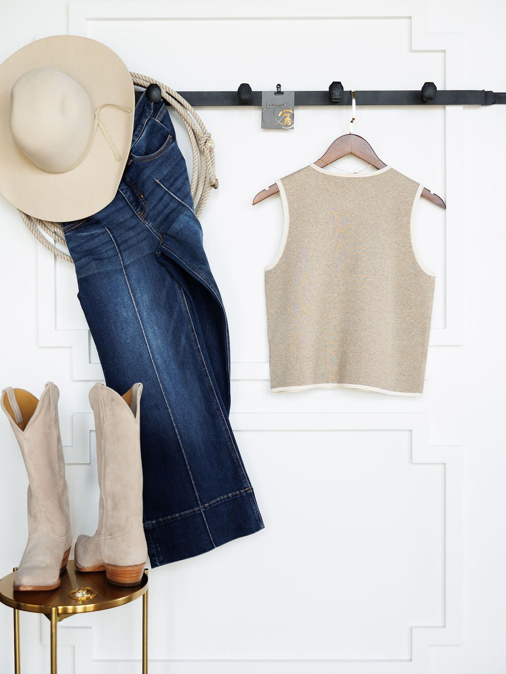 Wapella Oatmeal Knit Sleeveless Top