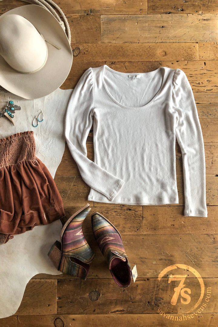 Whitten White Knit Top