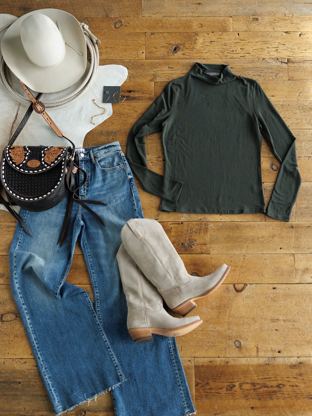 Whittier Moss Cow Neck Top